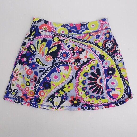 T by Talbots Women's Skort Small Petite Colorful Paisley Print Front Pockets EUC - Picture 1 of 7